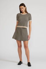 Pip Knit Skirt - Black + Tan
