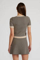 Warren Knit Top - Black + Tan