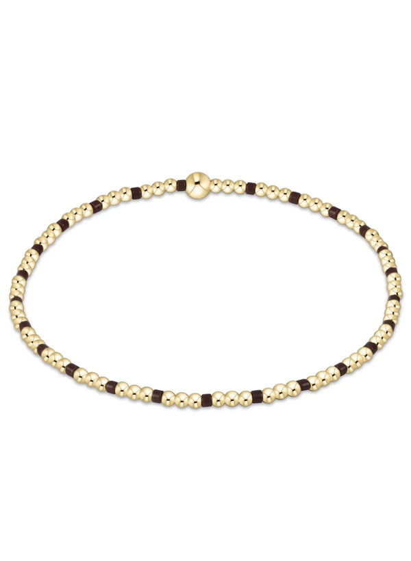 Hope Sincerity Pattern 2mm Bead Bracelet - Chocolate