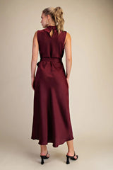 Cece Burgundy Sleeveless Dress