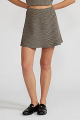 Pip Knit Skirt - Black + Tan