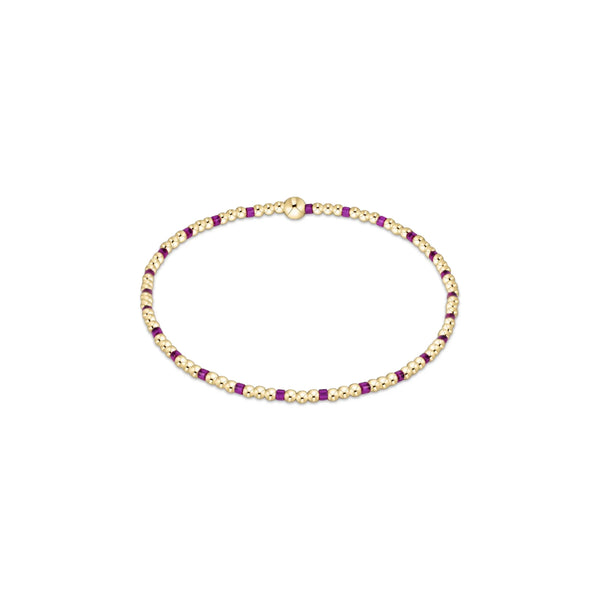 Hope Sincerity Pattern 2mm Bead Bracelet - Fuchsia