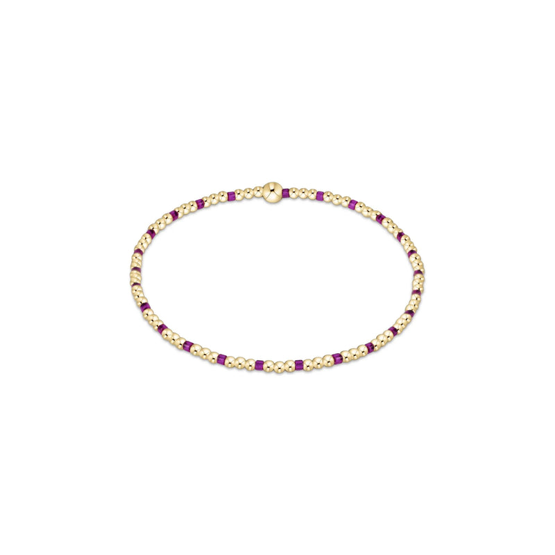 Hope Sincerity Pattern 2mm Bead Bracelet - Fuchsia