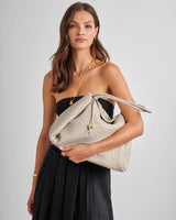 Nova Hand Woven Large Shoulder Bag - Oyster