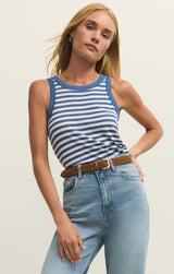 Select Striped Tank - Calypso Blue