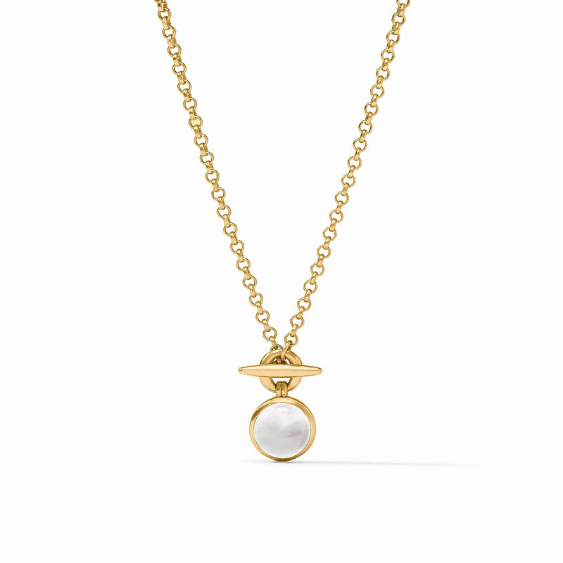 Solara Solitaire Necklace - Iridescent Clear Crystal
