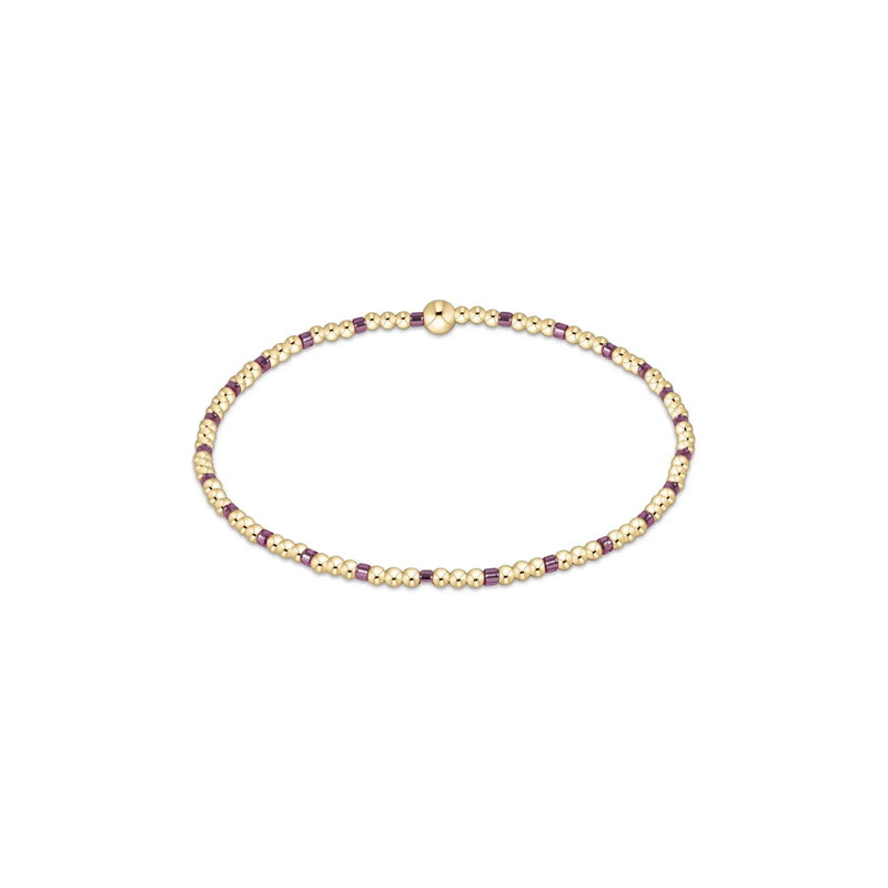 Hope Sincerity Pattern 2mm Bead Bracelet - Pink Metallic
