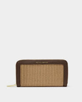 Florence Wallet - Bitter Chocolate + Natural Raffia