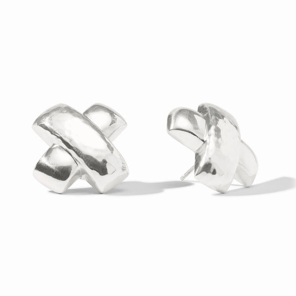 Catalina Silver X Stud Earrings