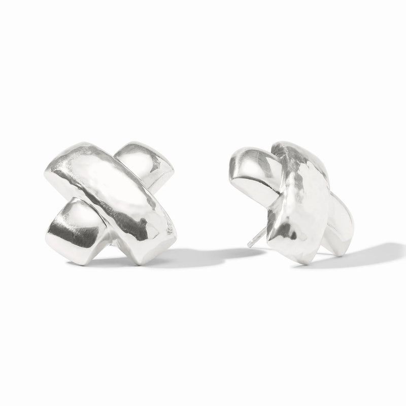 Catalina Silver X Stud Earrings