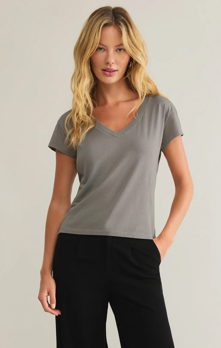 Modern V-Neck Tee - Graphite Grey