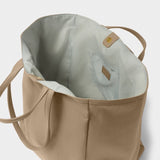 Nylon-Luxe Oversized Tote Bag - Taupe