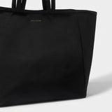 Nylon-Luxe Oversized Tote Bag - Black