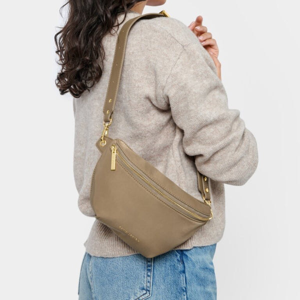 Nylon-Luxe Belt Bag - Taupe