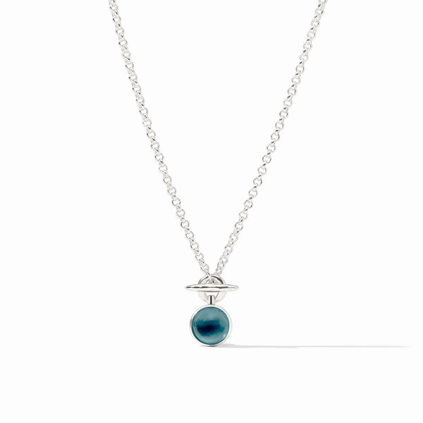 Solara Solitaire Silver Necklace - Montana Blue