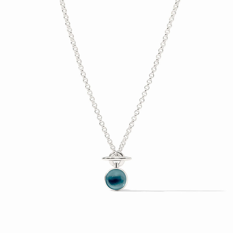 Solara Solitaire Silver Necklace - Montana Blue