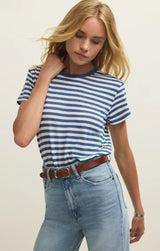 Tourist Striped Tee - Calypso Blue