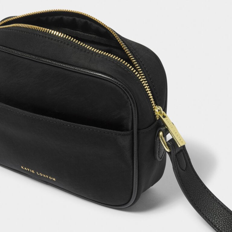 Nylon-Luxe Crossbody Bag - Black