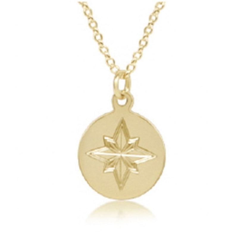 16" Gold Direction Disc Necklace