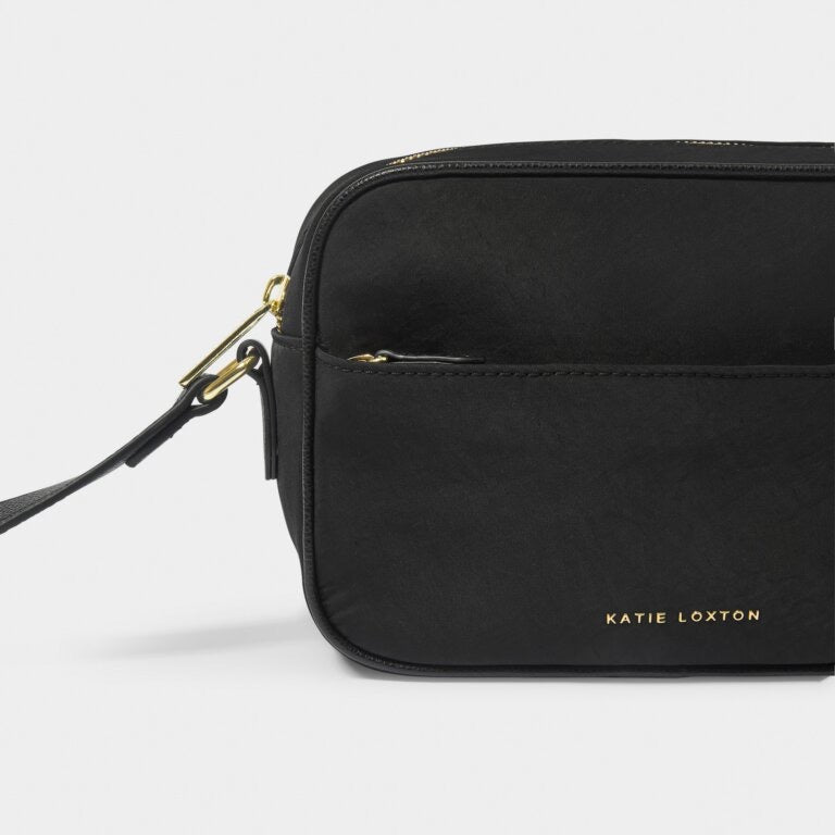 Nylon-Luxe Crossbody Bag - Black