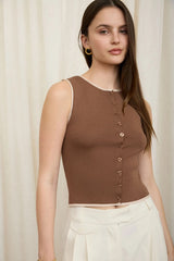 Woodrow Knit Top - Brown