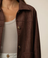 Dakota Button Front Jacket - Chocolate
