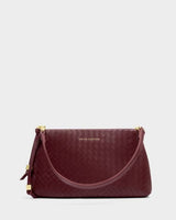 Nova Woven Texture Clutch - Cherry
