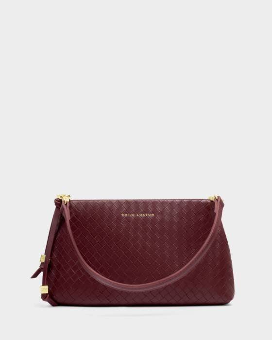 Nova Woven Texture Clutch - Cherry