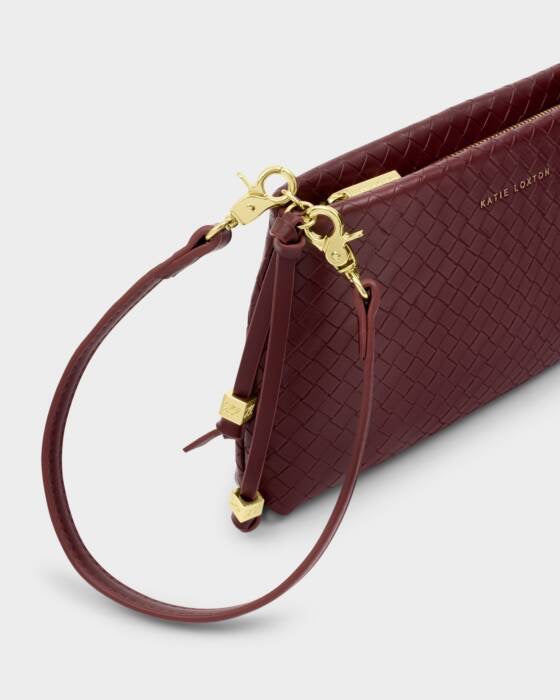 Nova Woven Texture Clutch - Cherry