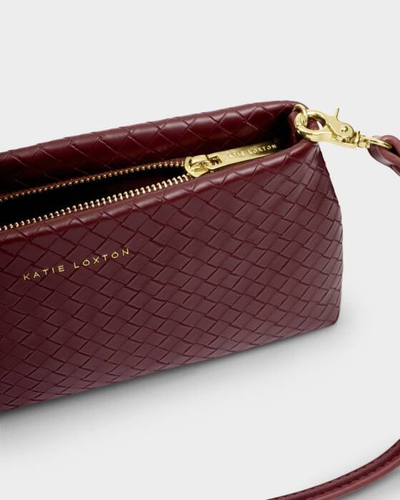 Nova Woven Texture Clutch - Cherry