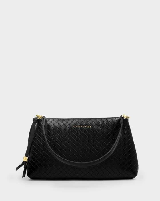 Nova Woven Texture Clutch - Black