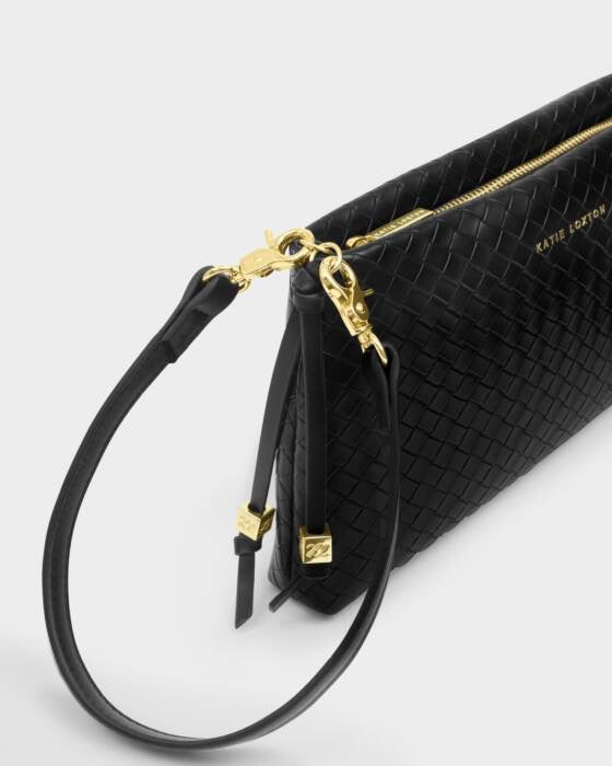 Nova Woven Texture Clutch - Black