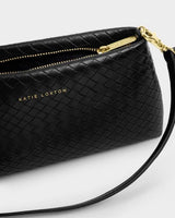Nova Woven Texture Clutch - Black