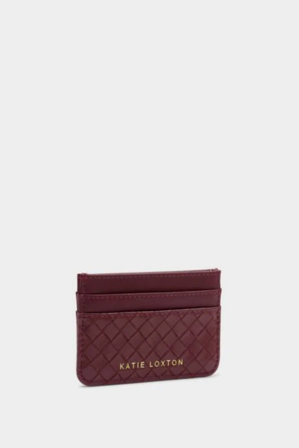 Nova Woven Texture Cardholder - Cherry