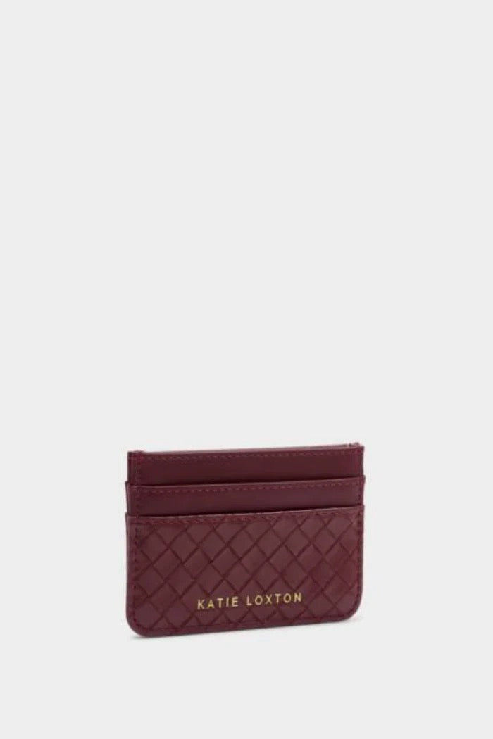 Nova Woven Texture Cardholder - Cherry