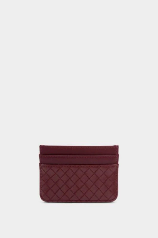 Nova Woven Texture Cardholder - Cherry