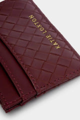 Nova Woven Texture Cardholder - Cherry