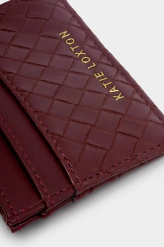 Nova Woven Texture Cardholder - Cherry