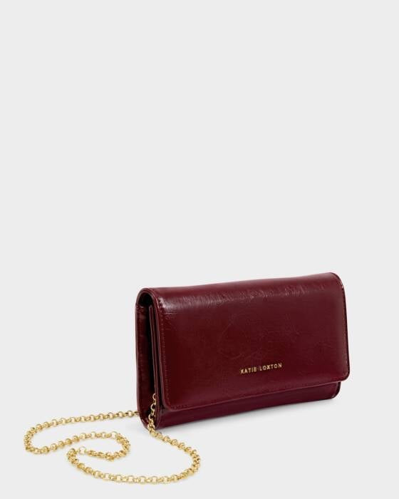 Zea Patent Crackle Purse Crossbody - Cherry