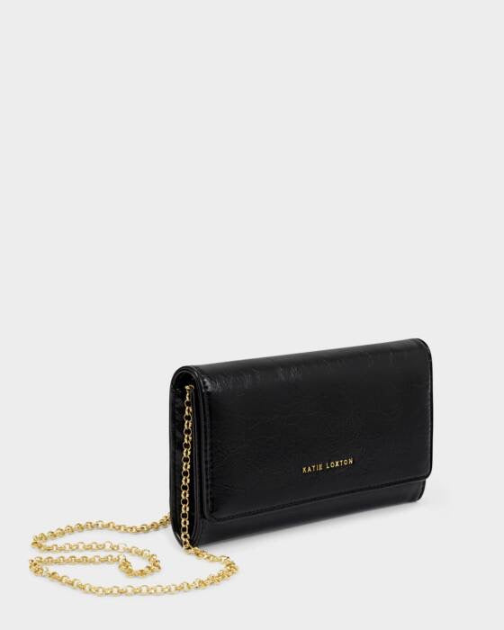 Zea Patent Crackle Purse Crossbody - Black