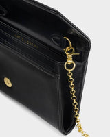 Zea Patent Crackle Purse Crossbody - Black