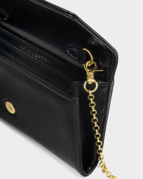 Zea Patent Crackle Purse Crossbody - Black