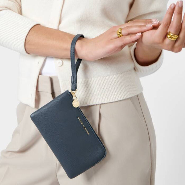 Small Wristlet Pouch - Slate Blue