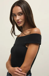 Second Skin Off The Shoulder Top - Black