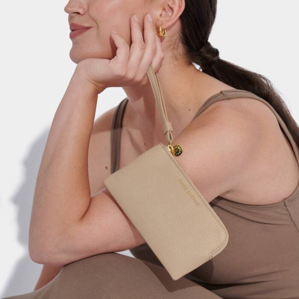 Small Wristlet Pouch - Light Taupe