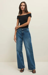 Second Skin Off The Shoulder Top - Black