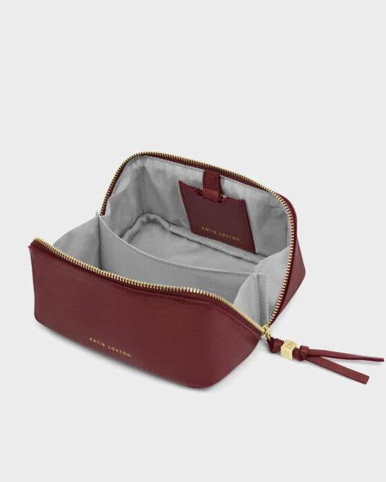 Fold Out Mirror Makeup Bag - Cherry