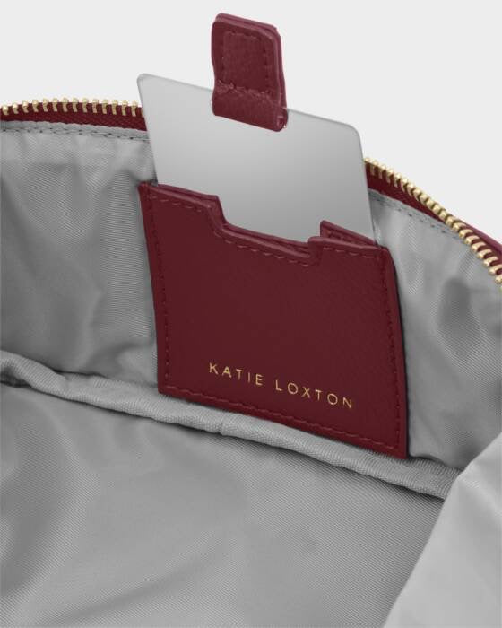 Fold Out Mirror Makeup Bag - Cherry