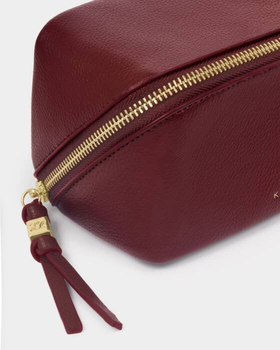 Fold Out Mirror Makeup Bag - Cherry