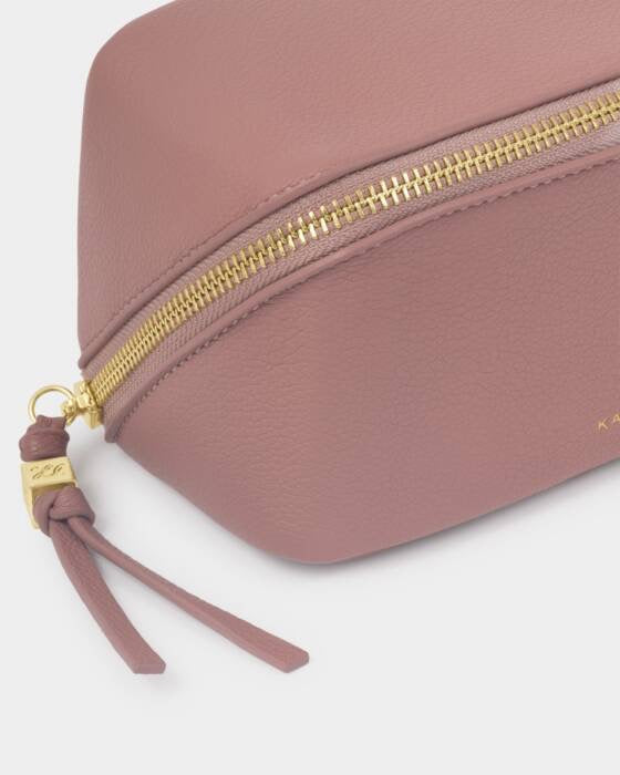Fold Out Mirror Makeup Bag - Deep Rose
